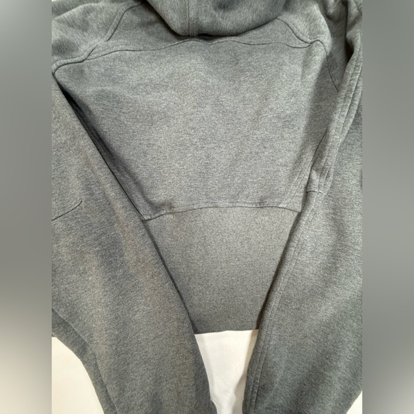 ZYIA Dark Gray Cropped Zip Hoodie with Yellow Trim - Picture 14 of 14